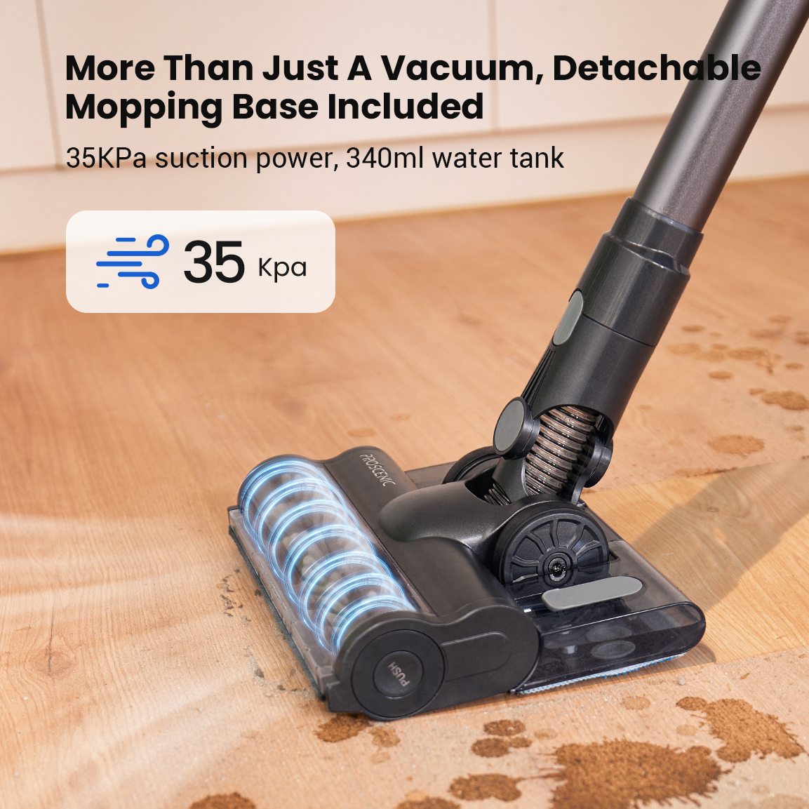 Proscenic P11 Mopping Vacuum Cleaners for Home, 35Kpa Cordless Vacuum  Cleaner and Mop Combo with Touch Screen, Stick Vacuum Equi